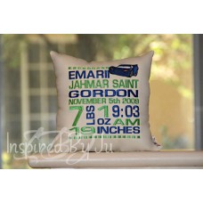 Race Car - Birth Announcement Pillow